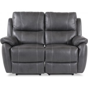 Recliner-sohva Enjoy Hollywood (Elokuvasohva) - Kahden istuttava (sähköinen) harmaata keinonahkaa Recliner-sohva Enjoy Hollywood (Elokuvasohva) - Kahden istuttava (sähköinen) harmaata keinonahkaa