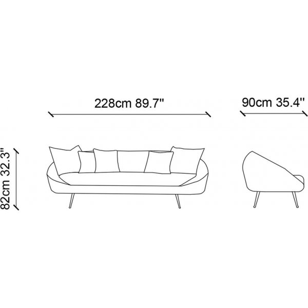 Matilda 3-istuttava sohva - Petroleum blue