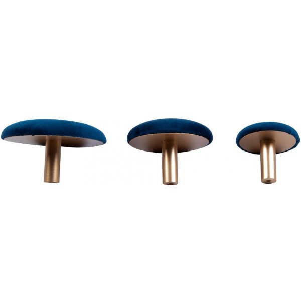 Giza seinänapit ripustamiseen - Sininen/messinki - 3 kpl Giza seinänapit ripustamiseen - Sininen/messinki - 3 kpl