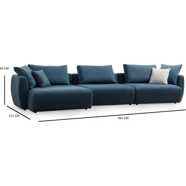 Maya divaani sohva 365 cm - Sininen