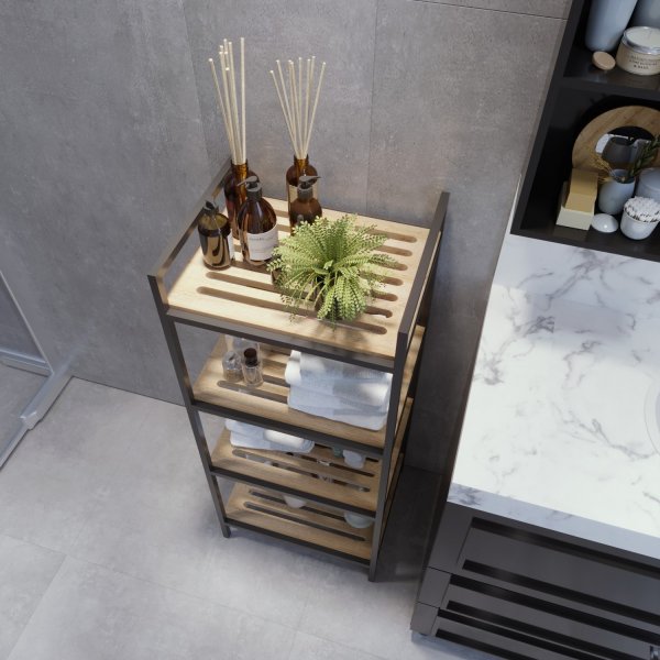 Stralsund hylly - tammi/musta Stralsund hylly - tammi/musta