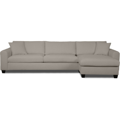 Valkoinen 3-istuttava divaani sohva oikea - Vaaleanharmaa