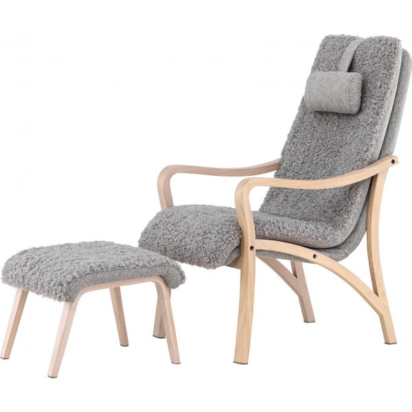 Fårö lepotuoli - Vaaleanharmaa/Whitewash Fårö lepotuoli - Vaaleanharmaa/Whitewash