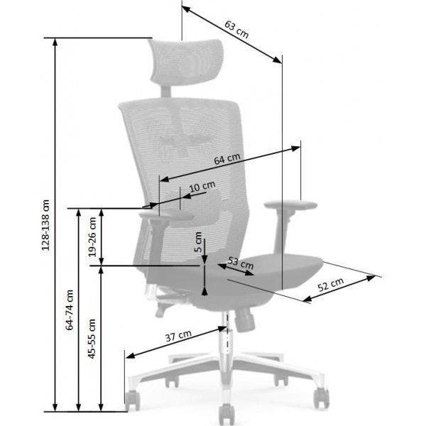 Dionne työtuoli - musta/harmaa Dionne työtuoli - musta/harmaa