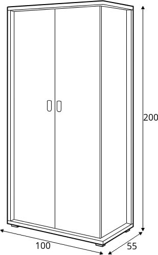 Simi vaatekaappi 100 cm - Hickory/valkoinen Simi vaatekaappi 100 cm - Hickory/valkoinen