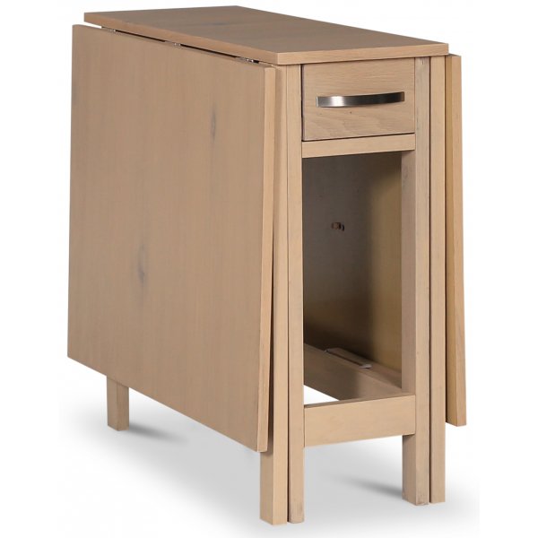 Fr taittopyt 30/90/150 x 80 cm - Whitewash + Huonekalujen jalat