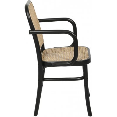 Svyrunkoinen tuoli taivutettua puuta - rottinki/musta + Huonekalujen jalat
