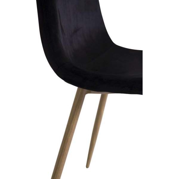 Lara tuoli - Tammijäljitelmä / Musta sametti Lara tuoli - Tammijäljitelmä / Musta sametti