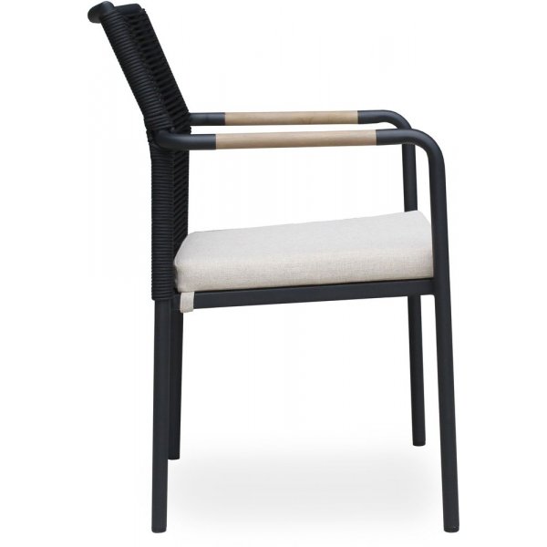 Skanör runkotuoli musta köysi - musta/tiikki Skanör runkotuoli musta köysi - musta/tiikki