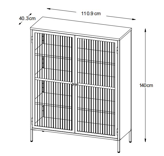 Dobb tummanvihre metallikaappi lasiovilla