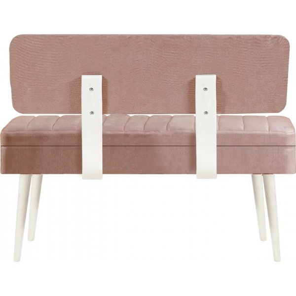 Vina penkki selkänojalla - Valkoinen/kivi Vina penkki selkänojalla - Valkoinen/kivi