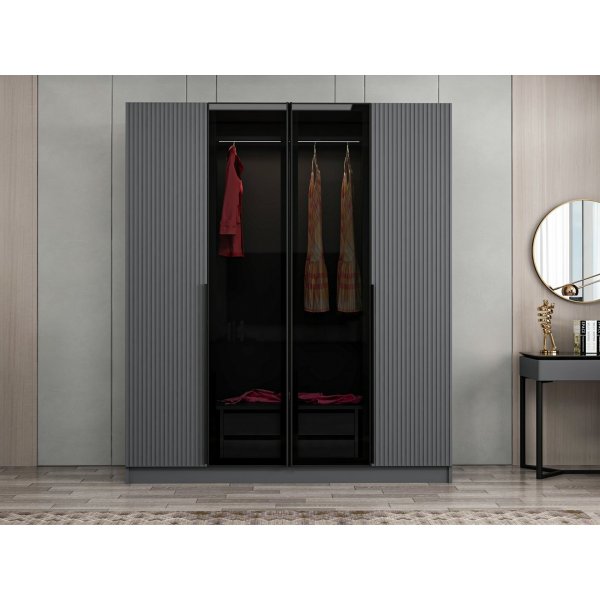 Cikani vaatekaappi 180x52x210 cm - Antrasiitti/savu