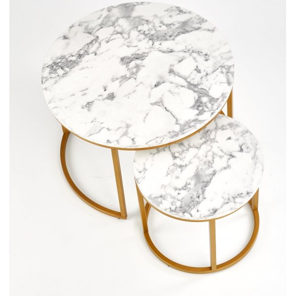 Sohvapytsetti, 2 kpl, 38/60 cm - Valkoinen marmorikuvio/kulta + Huonekalujen tekstiilien puhdistus