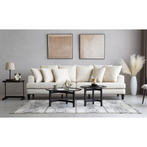 Sohva beige 4-paikkainen irtotyynyill - Remy