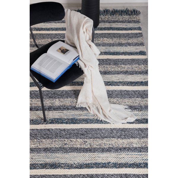 Teg-villamatto - laivastonsininen/harmaa Teg-villamatto - laivastonsininen/harmaa