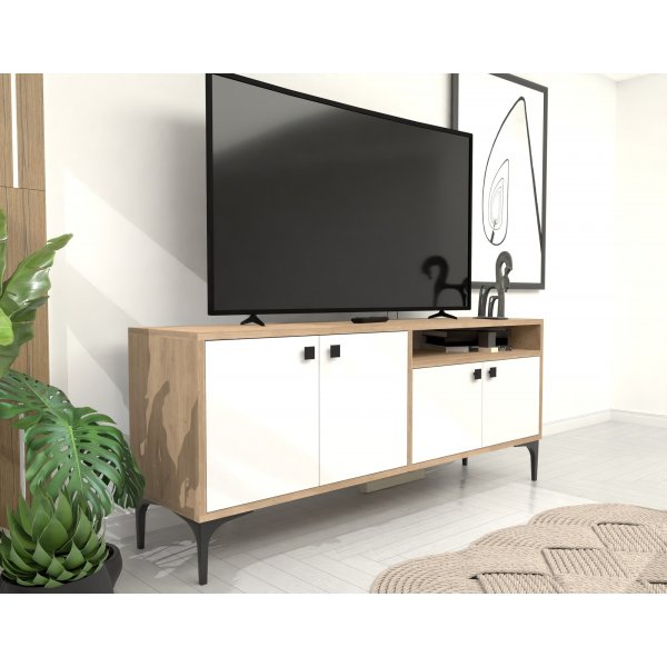 Artemis TV-taso - Valkoinen/tammi Artemis TV-taso - Valkoinen/tammi