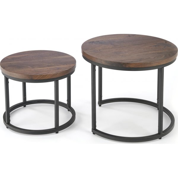 Pöytäsarja pähkinäpuu/musta Ø43/53 cm - Tore Pöytäsarja pähkinäpuu/musta Ø43/53 cm - Tore