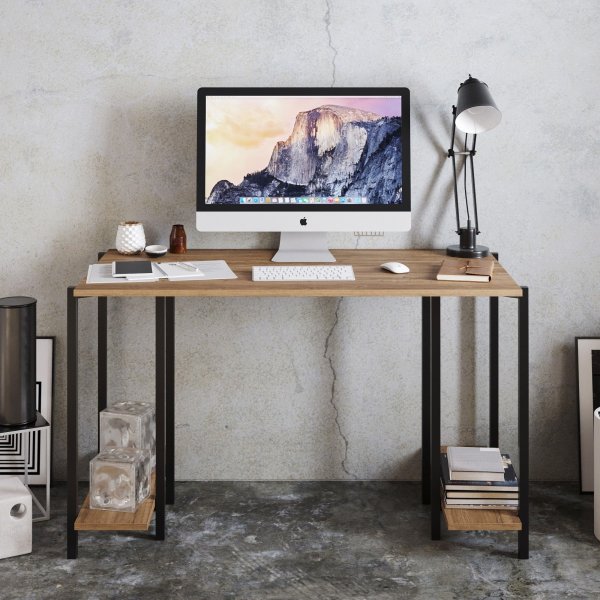 Lukupöytä 125x60 cm - Musta/pähkinä Lukupöytä 125x60 cm - Musta/pähkinä