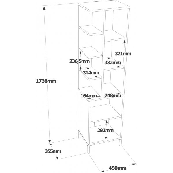 Vitale-kaappi 1 - Pähkinä/valkoinen Vitale-kaappi 1 - Pähkinä/valkoinen