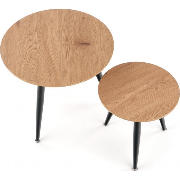 Pyöreä sohvapöytä Ø40/59 cm - Tammi/musta Pyöreä sohvapöytä Ø40/59 cm - Tammi/musta