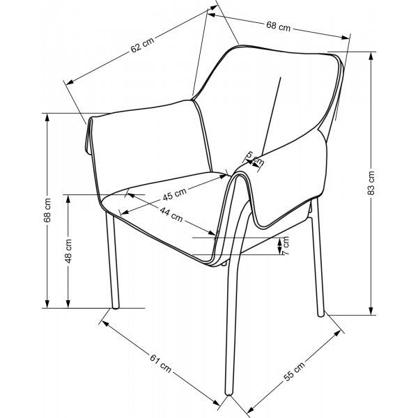 Cadeira ruokapöydän tuoli 522 - harmaa Cadeira ruokapöydän tuoli 522 - harmaa