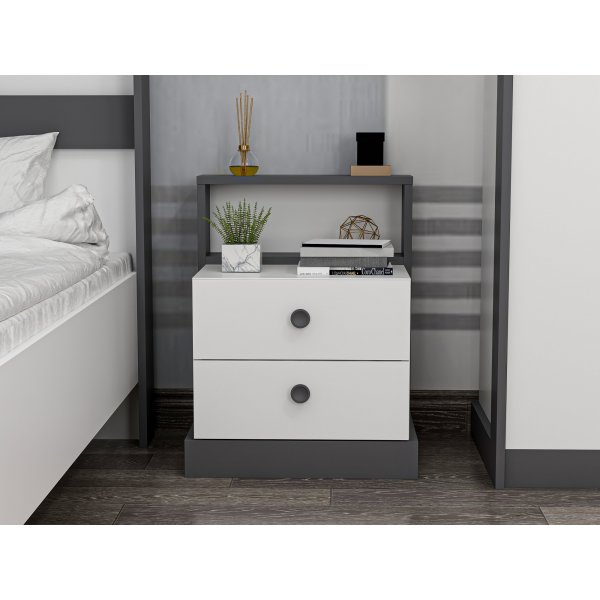 Life-yöpöytä - antrasiitti/valkoinen Life-yöpöytä - antrasiitti/valkoinen