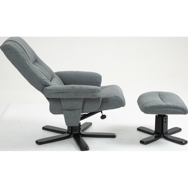 Harmaa lepotuoli jalkarahilla - Oslo Harmaa lepotuoli jalkarahilla - Oslo