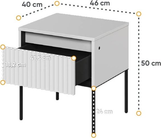 Trend yöpöytä - Valkoinen/musta Trend yöpöytä - Valkoinen/musta