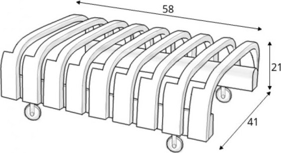Tari-tuolivaunu, 8 tuolia - Kaikki värit Tari-tuolivaunu, 8 tuolia - Kaikki värit