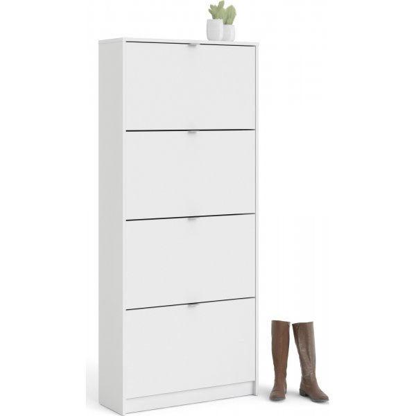 Kengät syvä kenkäkaappi 4 lokerolla - Valkoinen Kengät syvä kenkäkaappi 4 lokerolla - Valkoinen