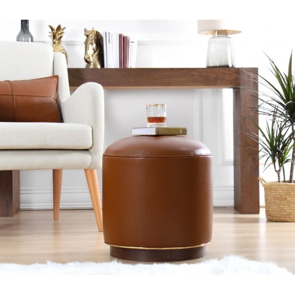 Milotte-pouf - tummanruskea