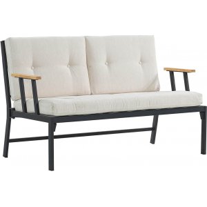 Lotus 2-istuttava ulkosohva - musta/beige + Huonekalujen tahranpoistoaine Lotus 2-istuttava ulkosohva - musta/beige + Huonekalujen tahranpoistoaine