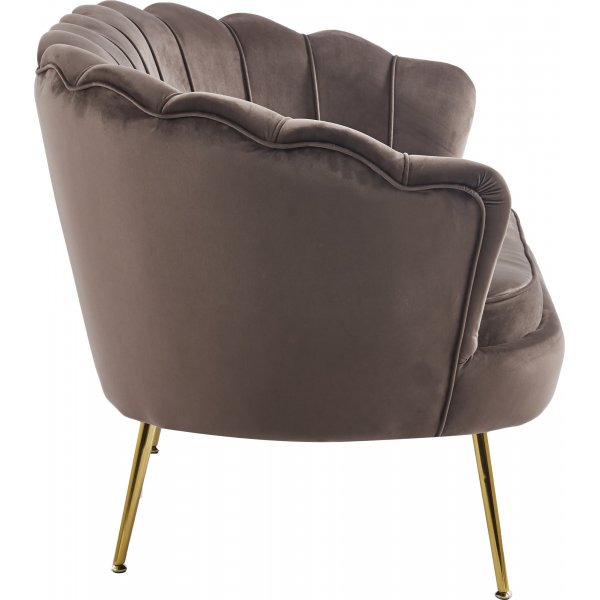 Kingsley 2-istuttava sohva samettia - ruskea / messinki