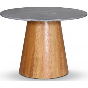 Ruokapöytä öljytty tammi / harmaa marmori Ø106 cm Ruokapöytä öljytty tammi / harmaa marmori Ø106 cm