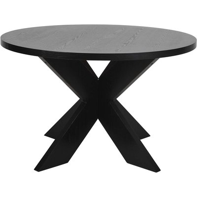 Seitsemän pyöreää ruokapöytää 120 cm - Musta saarniviilu