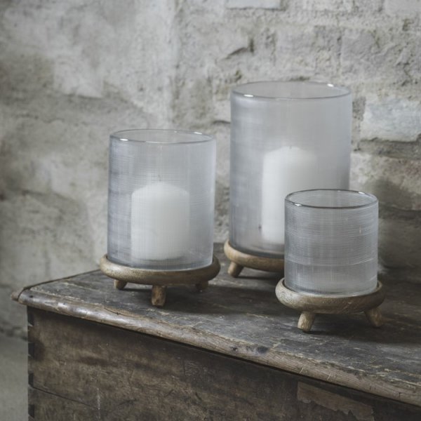 Toivo kynttillyhty - Lasi/Puu