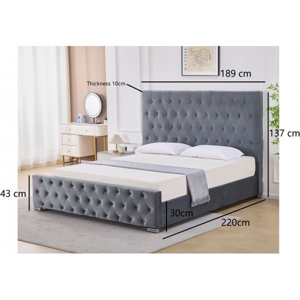 S�ngynrunko s�ngynp��dyll� 180 x 200 cm - Harmaa