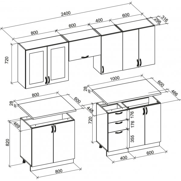 Elizabeth tydellinen keitti 240 cm - Harmaa/sonoma tammi
