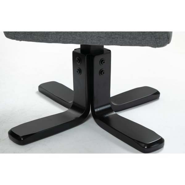 Harmaa lepotuoli jalkarahilla - Oslo Harmaa lepotuoli jalkarahilla - Oslo