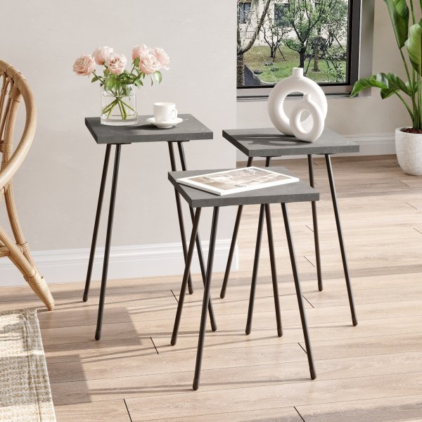 Luiz-pöytä 29 x 29 cm - Harmaa/musta Luiz-pöytä 29 x 29 cm - Harmaa/musta