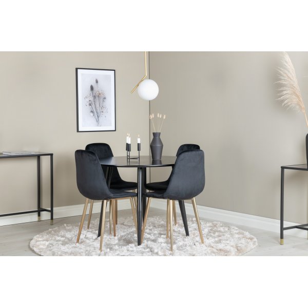 Bridge-ruokailutuoli - musta/messinki