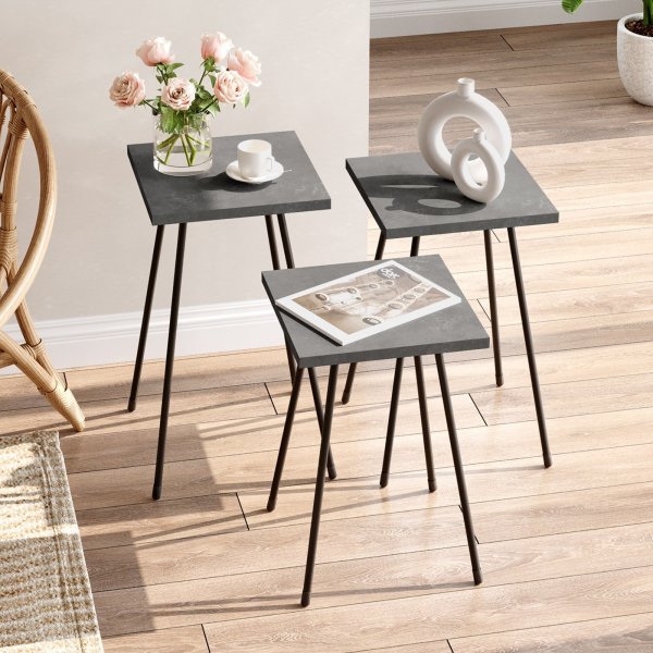 Luiz-pöytä 29 x 29 cm - Harmaa/musta Luiz-pöytä 29 x 29 cm - Harmaa/musta