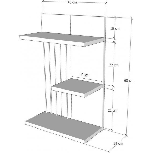 Kinik seinähylly - valkoinen Kinik seinähylly - valkoinen