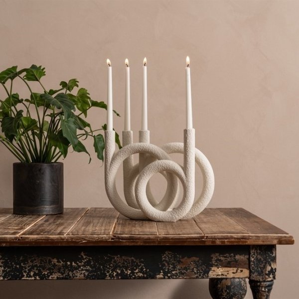 Julie kynttilnjalka 38 x 15 x 30 cm - Valkoinen