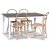 Skagen elintarvikeryhmä; ruokapöytä 140 cm - Valkoiseksi/ruskeaksi petsattu tammi ja 4 Danderyd No.16 ruokapöydän tuolia Whitewa