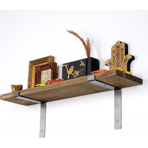 Lamba seinähylly 2 - Musta/pähkinä Lamba seinähylly 2 - Musta/pähkinä