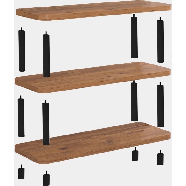 Step kirjahylly - musta/mänty Step kirjahylly - musta/mänty