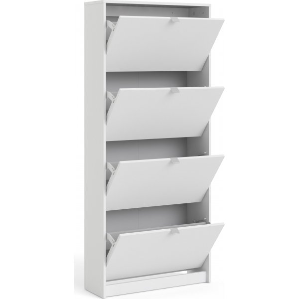 Kengät syvä kenkäkaappi 4 lokerolla - Valkoinen Kengät syvä kenkäkaappi 4 lokerolla - Valkoinen