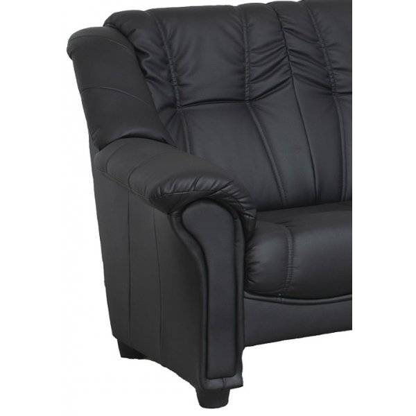 Kulmasohva 5-paikkainen musta PU - Rome