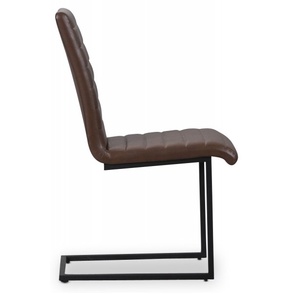 Lazio-tuoli musta metalli - Ruskea PU